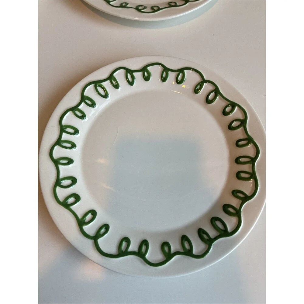 Kate Spade New York X Target Limited 4pc Ceramic Dessert Plates Cream/Green